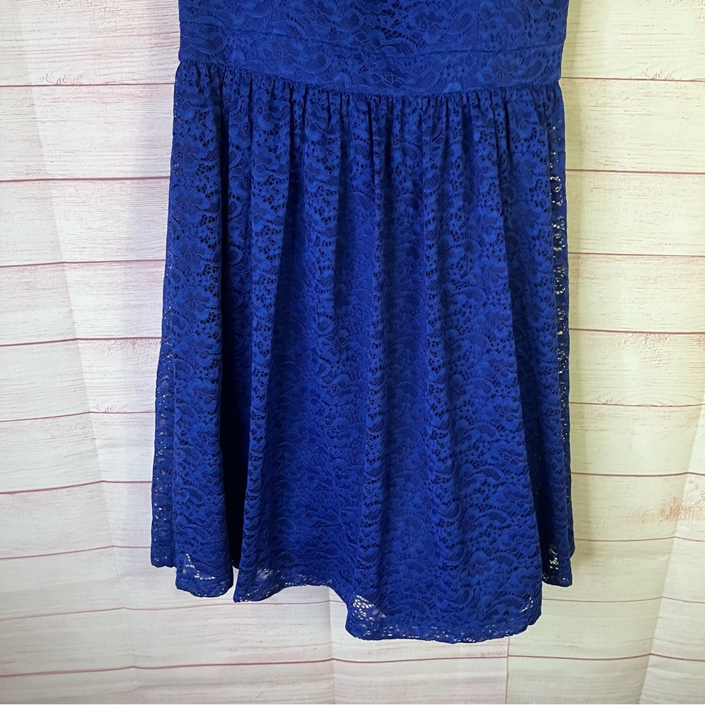 Jessica Simpson Royal Blue Lace Overlay Dress Size 12 - Picture 12 of 13